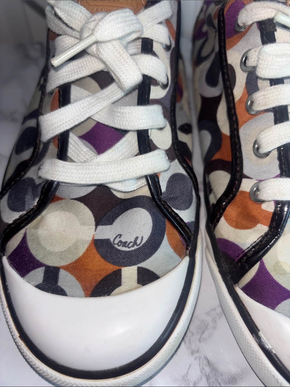 Women’s Coach Est. 1941 Multicolor Signature Print Lace-Up Sneakers Size 11 - Picture 4 of 13